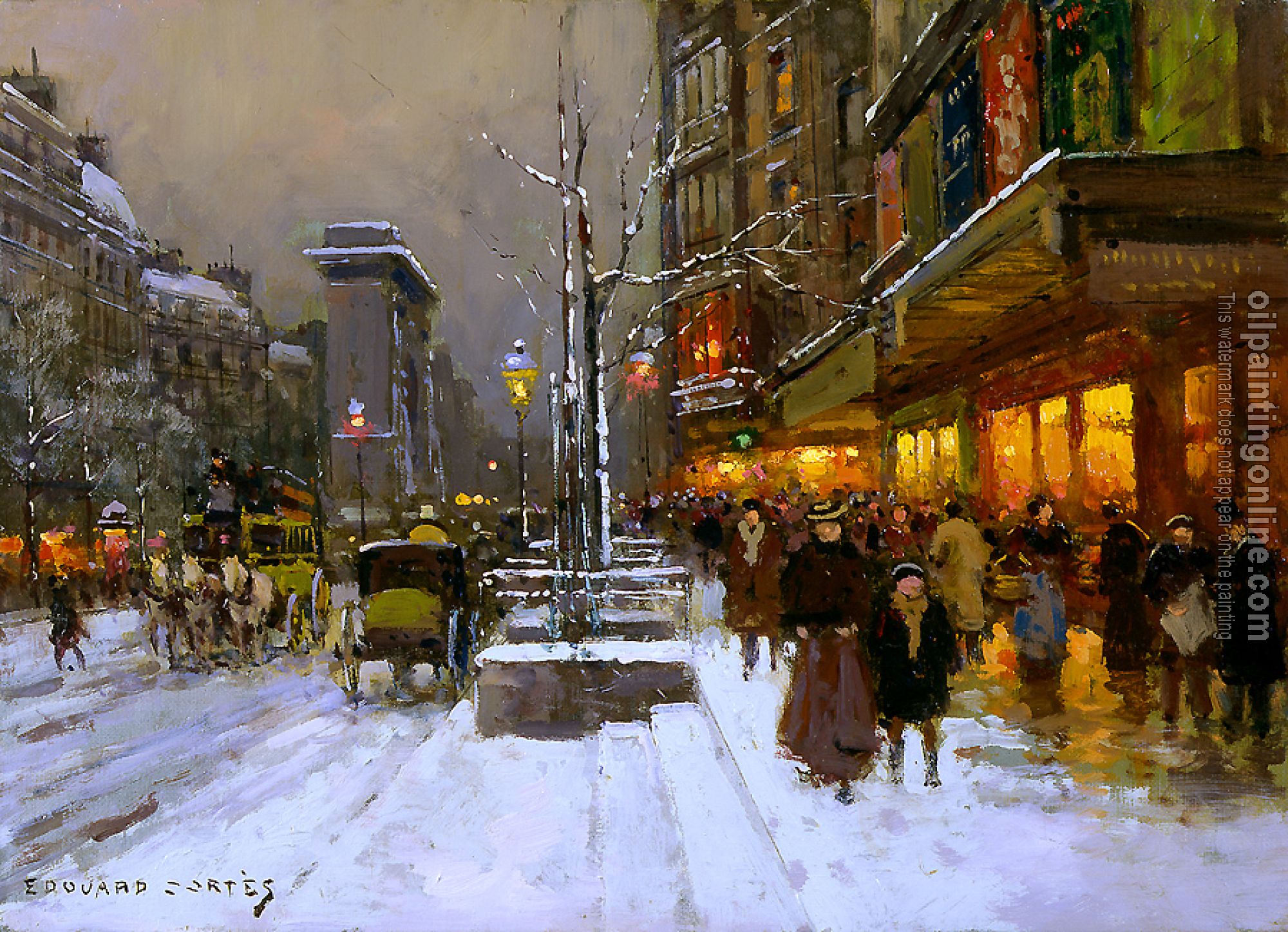 Edouard Cortes - Porte St Denis in Winter